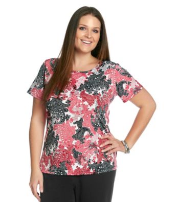 Notations® Plus Size Printed Top