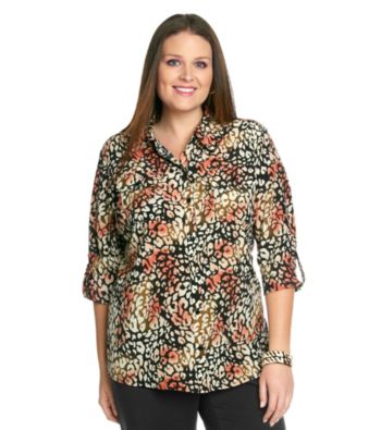 Notations® Plus Size Printed Shirt