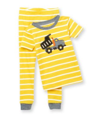 Carter's® Boys' 12M-4T Yellow Striped 2-pc. Dump Truck Pajama Set