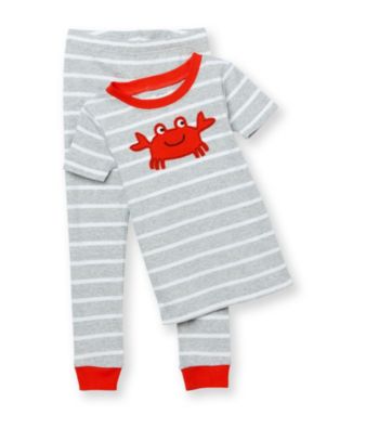 Carter's® Boys' 12M-4T Grey Striped 2-pc. Crab Pajama Set