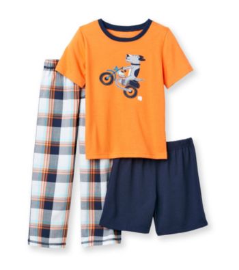 Carter's® Boys' 4-12 Orange/Navy 3-pc. Motorcycle Dog Pajama Set