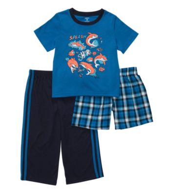 Carter's® Boys' 12M-4T Blue 3-pc. Shark Print Pajama Set