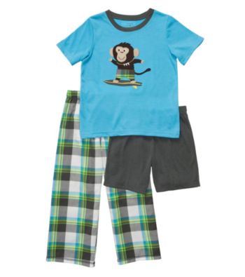 Carter's® Boys' 4-12 Turquoise 3-pc. Surf Monkey Pajama Set