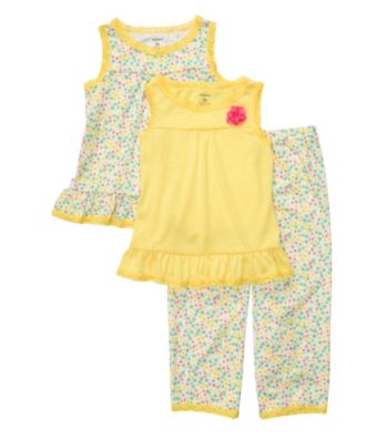 Carter's® Girls' 4-14 Yellow 3-pc. Floral Print Pajama Set