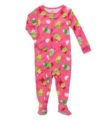 Carter's® Baby Girls' Pink Frog Print Footie Pajamas