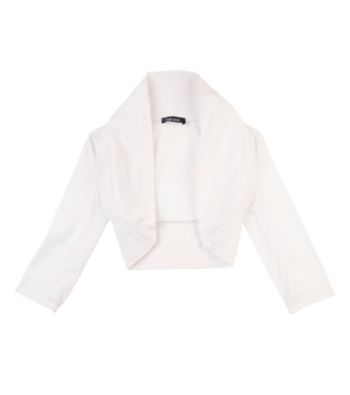 Amy Byer Girls' 7-16 White Knit Shrug
