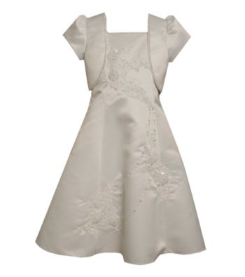 Bonnie Jean® Girls' 7-16 White Beaded Insert Dress with Jacket