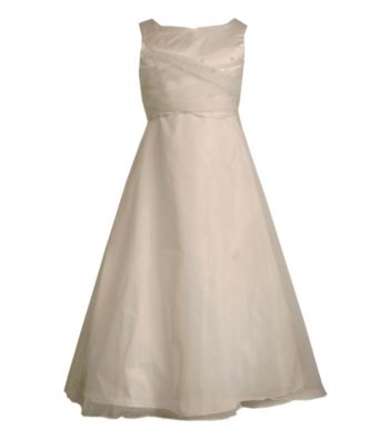 Bonnie Jean® Girls' 7-16 White Sheer Crossover Dress