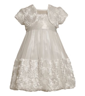 Bonnie Jean® Girls' 7-16 White Petal Bonaz Bubble Dress with Jacket
