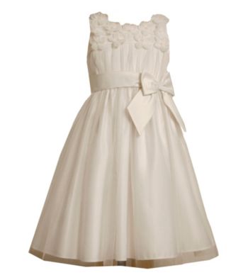 Bonnie Jean® Girls' 7-16 White Flower Applique Bodice Dress
