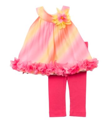 Rare Editions® Girls' 2T-6X Pink/Orange Ombre Leggings Set