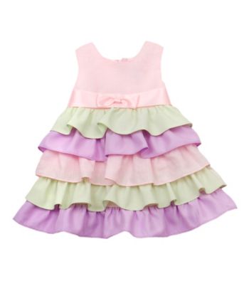 Rare Editions® Girls' 2T-4T Pink Colorblock Tiered Dress