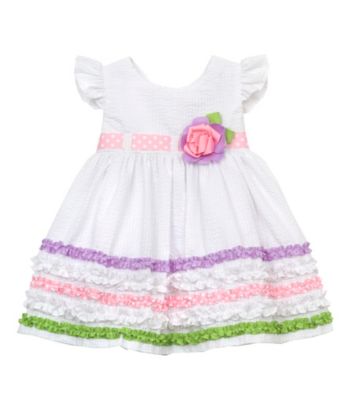 Rare Editions® Girls' 2T-4T White Seersucker Dress