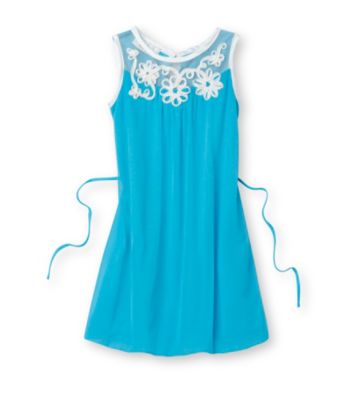 Amy Byer Girls' 4-6X Turquoise Soutache Shift Dress