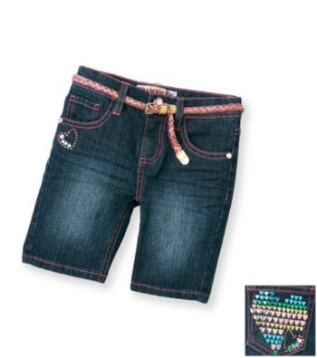 Squeeze® Girls' 2T-6X Dark Stone Heart Pocket Bermuda Shorts