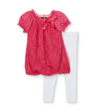 Tempted Girls' 4-6X Fuchsia/White Floral Leggings Set