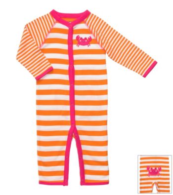 Carter's® Baby Girls' Orange Striped Cotton Crab Jumpsuit