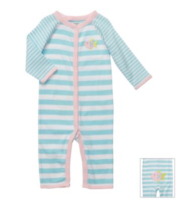 Carter's® Baby Girls' Blue Striped Cotton Fish Jumpsuit