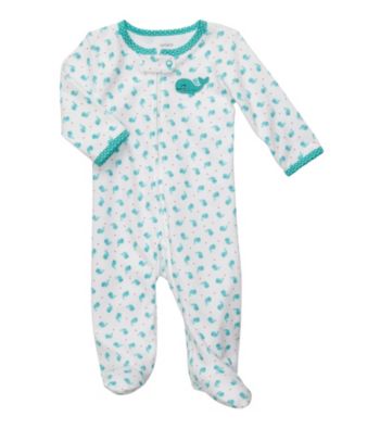 Carter's® Baby Girls' Blue Cotton Whale Footie