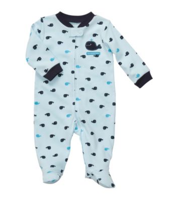 Carter's® Baby Boys' Turquoise Cotton Schiffli Whale Footie