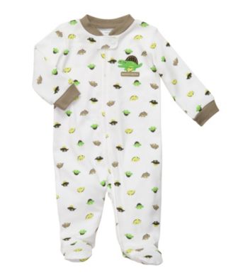 Carter's® Baby Boys' White Cotton Schiffli Dinosaur Footie