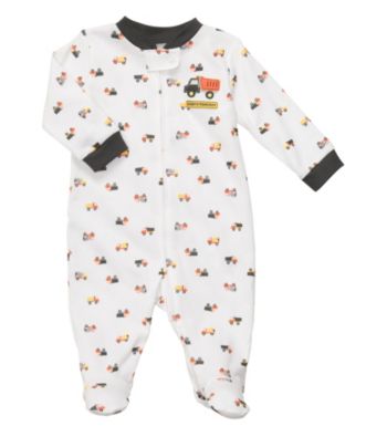 Carter's® Baby Boys' White Cotton Schiffli Construction Footie