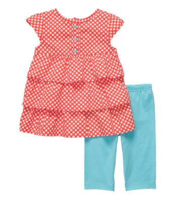 Carter's® Baby Girls' Red Polka-Dot Tiered Woven Capri Set