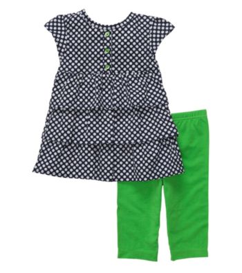 Carter's® Baby Girls' Navy/Green 2-pc. Tiered Woven Capri Set
