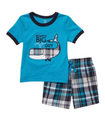 Carter's® Baby Boys' Blue Plaid 2-pc. Whale Shorts Set
