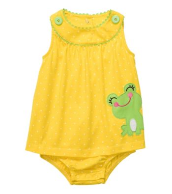 Carter's® Baby Girls' Yellow Frog Sunsuit