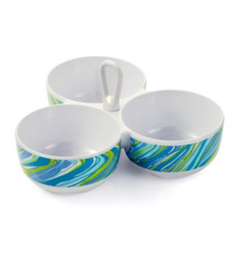 LivingQuarters Coastal 3-Section Condiment Tray