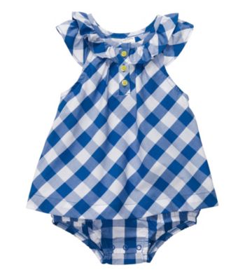 Carter's® Baby Girls' Blue Plaid Woven Sunsuit