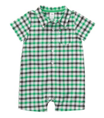 Carter's® Baby Boys' Green Plaid Woven Romper