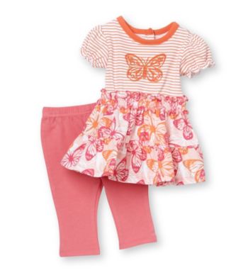 Vitamins Baby® Baby Girls' Pink 2-pc. Butterfly Dress and Leggings Set