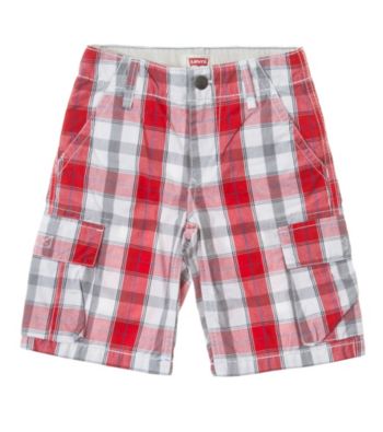 Levi's® Boys' 2T-20 Red Plaid Cargo Shorts