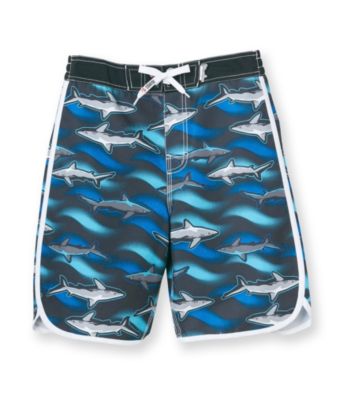 Mambo® Boys' 4-20 Blue Sharks Dolphin Hem Board Shorts