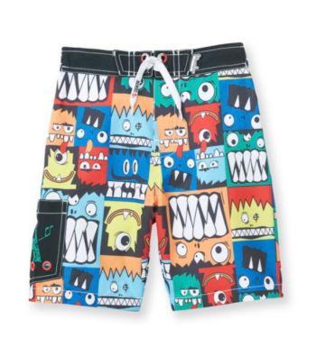 Mambo® Boys' 4-7 Multi Monster Side Pocket Board Shorts