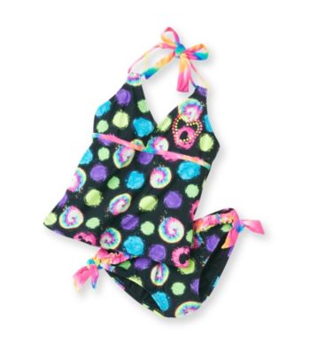 Mambo® Girls' 4-16 Tie Dye 2-pc. Dot Tankini