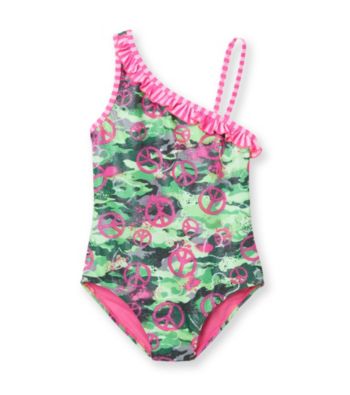 Mambo® Girls' 4-16 Green/Pink 1-pc. Camo Cutie Swimsuit