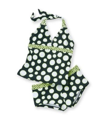 Mambo® Girls' 4-16 Black/Yellow 2-pc. Dot Remix Tankini