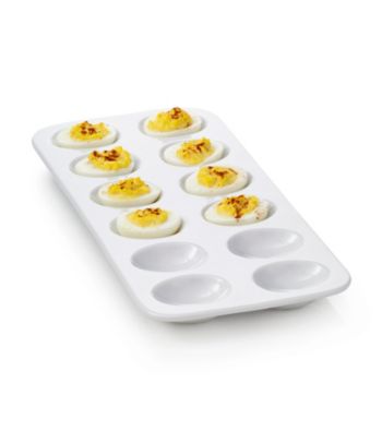 LivingQuarters Whiteware Rectangular Egg Tray