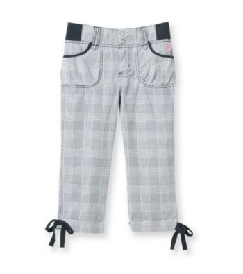 Mambo® Girls' 7-16 Black Plaid Woven Utility Capris