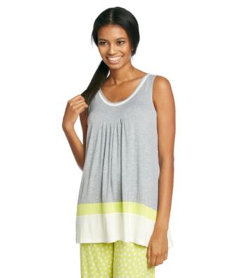 DKNY® Knit Color Border Tank - Heather Grey