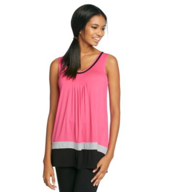 DKNY® Knit Color Border Tank - Fuchsia