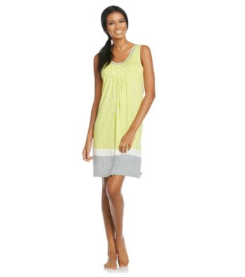 DKNY® Knit Color Border Chemise - Lime Dot