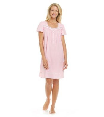 Aria® Knit Short Sleeve Gown - Pink Check