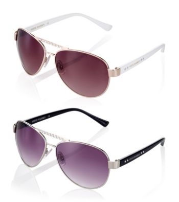 Steve Madden Rhinestone Aviator Sunglasses