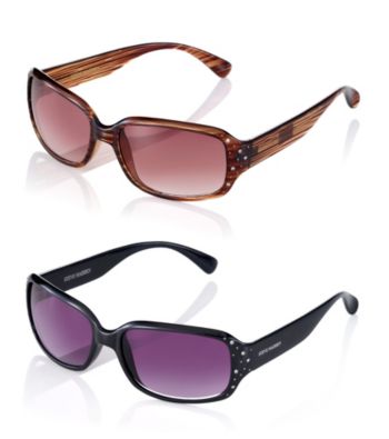 Steve Madden Rhinestone Rectangle Sunglasses