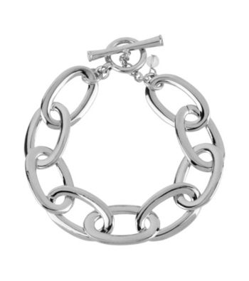Kenneth Cole® Silver Oval Link Toggle Bracelet