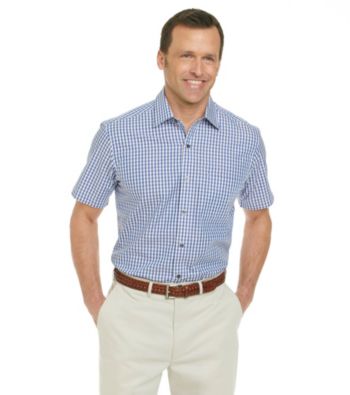 Kenneth Roberts Platinum® Men's Purple Short Sleeve Gingham Woven Shirt